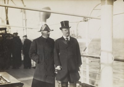 Presidentti Roosevelt ja amiraali Evans Mayflowerilla, n. 1908 tekijältä William Herman Rau